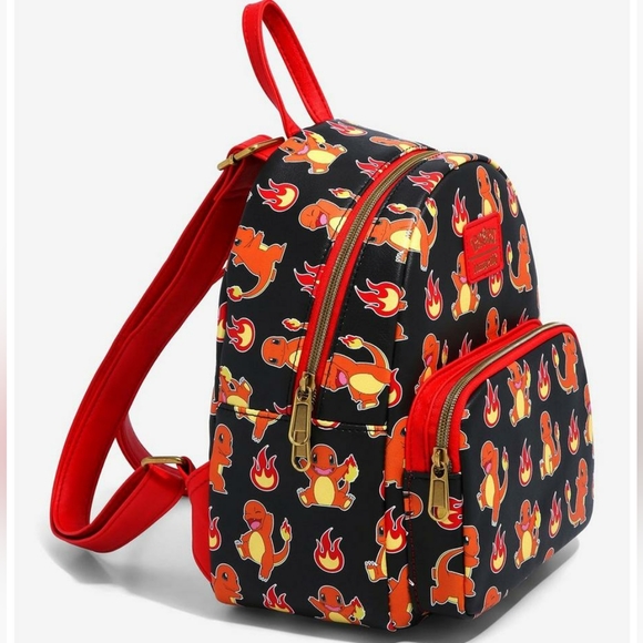 NWT Loungefly Pokémon Charmander flames mini backpack and cardholder - Picture 12 of 15